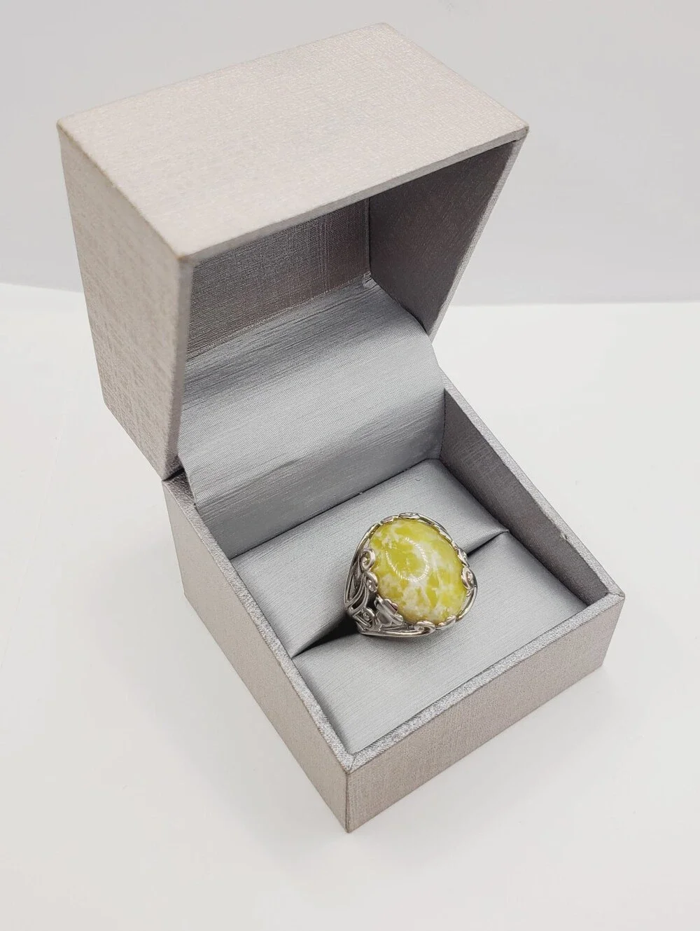 Connemara Marble 925 Sterling Silver 4 Leaf Clover Statement Ring